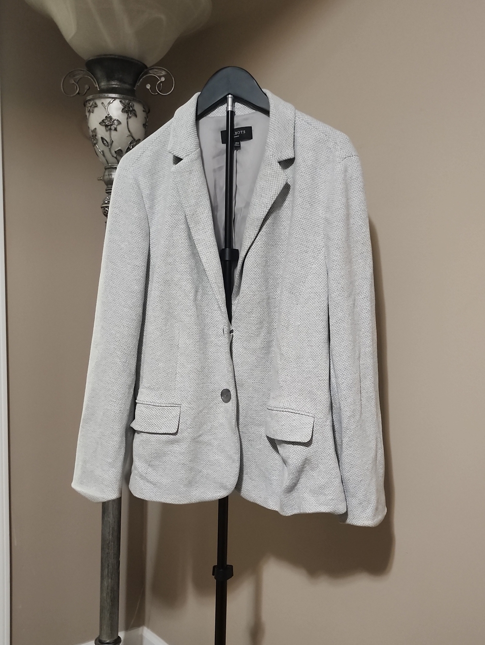 Talbots Women's Gray Herringbone Blazer Jacket